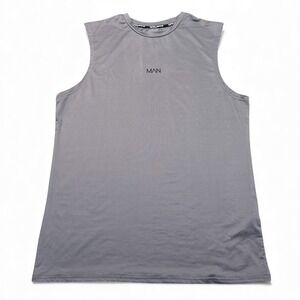 Boohoo MAN Active Performance Pro Tank Top Mens Size Small Gray Athleisure